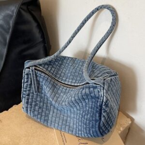 Women's Washed Denim Fashion Large Capacity Shoulder Bag