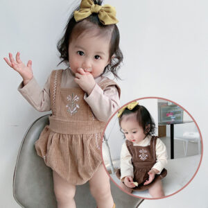 Cotton Cute Baby Girl Bodysuit Bib Suit