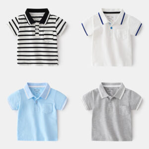 Qing New Style Fashionable Boy Short-sleeved POLO Shirt For Outing At Home