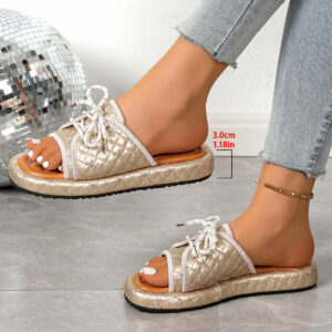 Women's Sandals Plus Size Lace Up Slippers