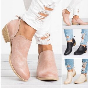 Autumn Women Shoes Retro High Heel Ankle Boots