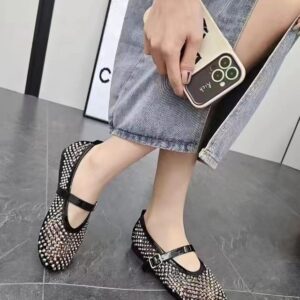 Mesh Buckle Ballet Shoes Women
