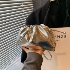 Advanced Texture Silver Dumpling Bag Fashion Shoulder Bag