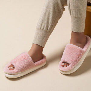 Women's Thick-soled Fur Interior Home Cotton Slippers