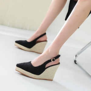 Wedge Thick Bottom Toe Cap Slippers High Heels