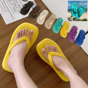 Fashion Solid Color Flip-flops Women's Soft Bottom Flip-flops