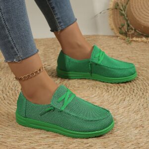Women's Casual Lace Up Flat Plus Size Slip-on Loafers